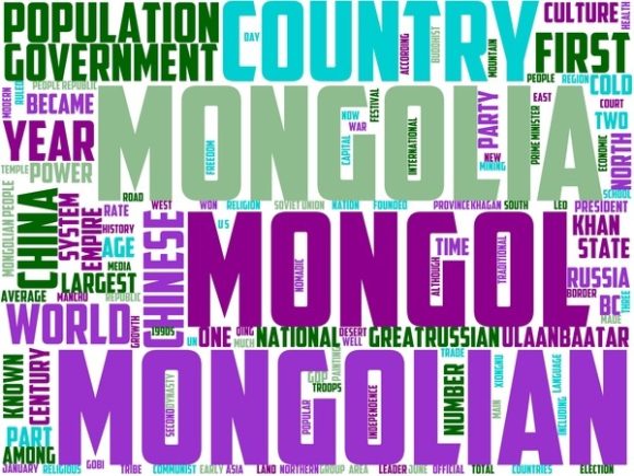Mongolic Wordart Tshirt: Hand-Drawn Colorful Wordcloud Design