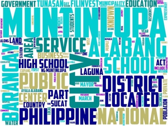 Muntinlupa Wordart Tie Dye: Hand-Drawn Wordcloud Magic